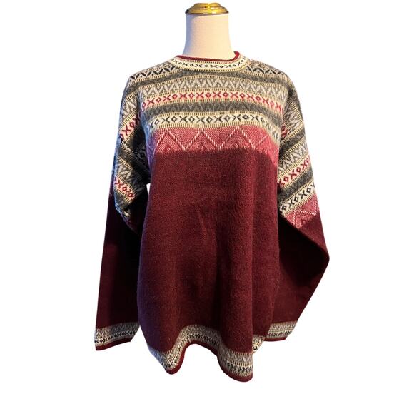 PAQU Alpaca Wool Women's Crew Neck Sweater.  Maroon. Size XL - Picture 1 of 6